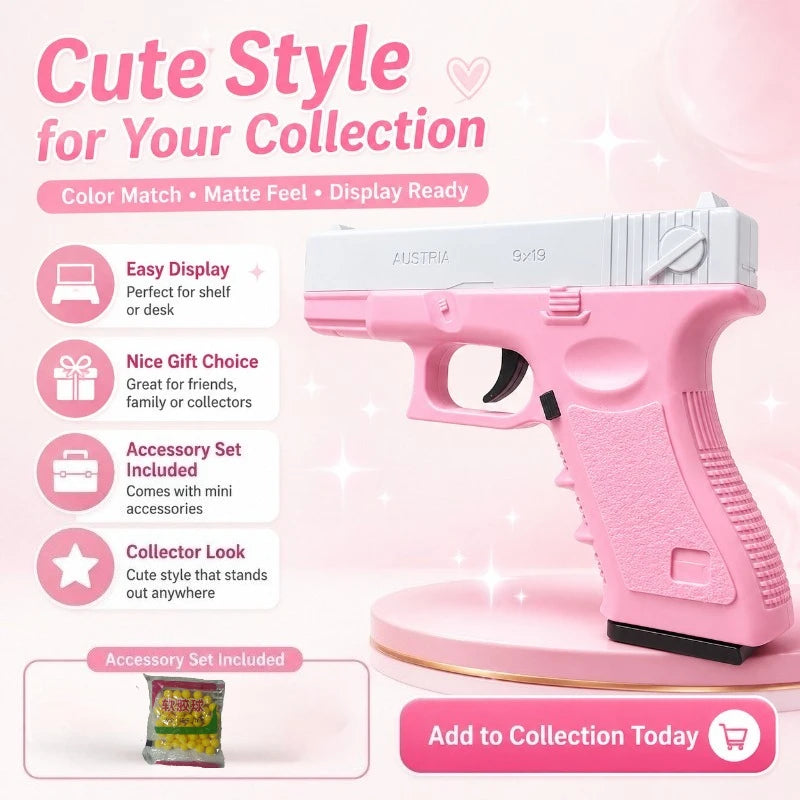Réplique airsoft rose type Glock 18 – Spring 6 mm