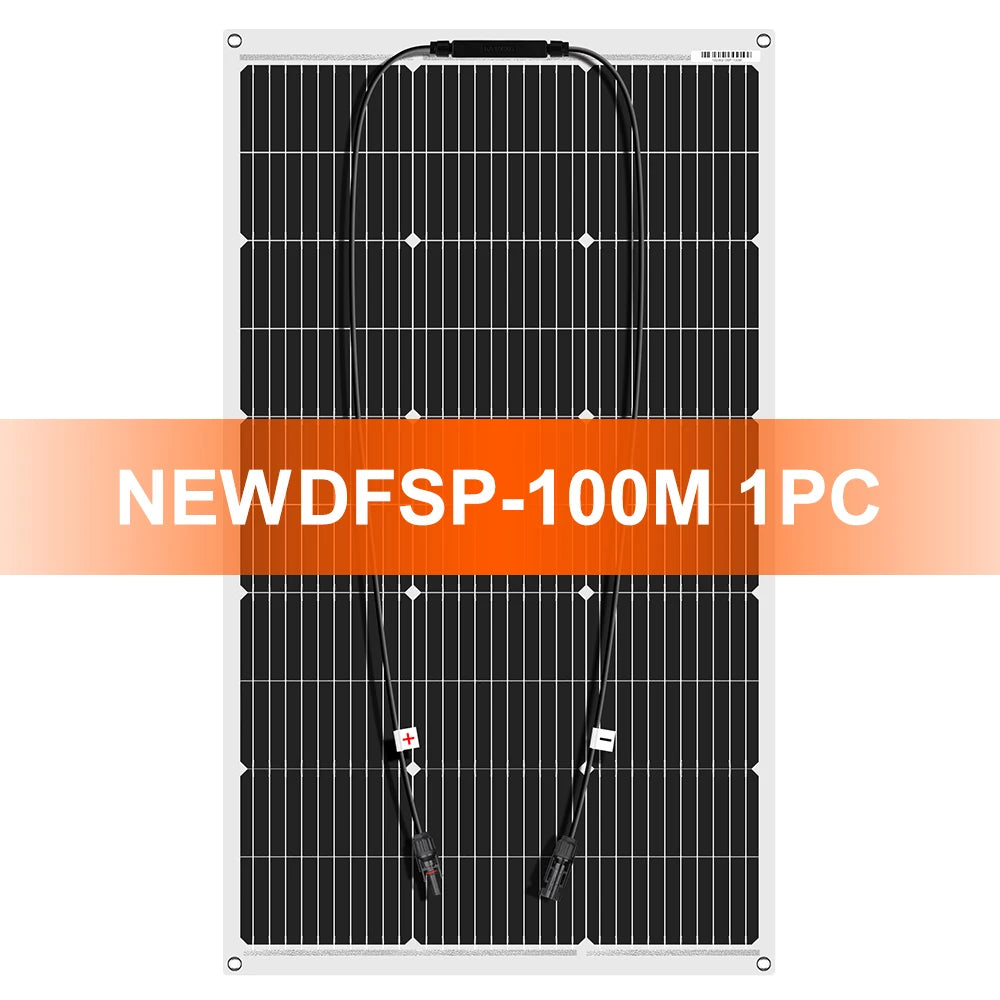 DOKIO Flexible Solar Panel 100W - Monocrystalline Silicon, 18V - Idéal pour Camping RV - BLACKBEARD OUTDOOR INDUSTRIES