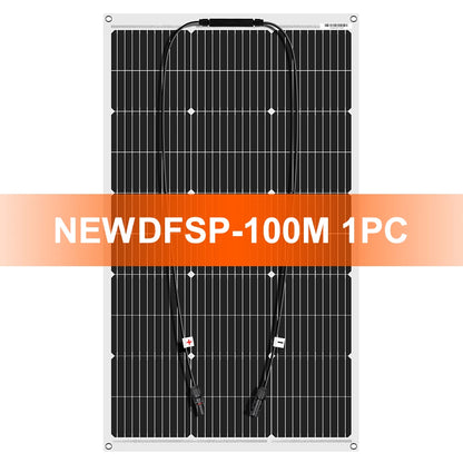 DOKIO Flexible Solar Panel 100W - Monocrystalline Silicon, 18V - Idéal pour Camping RV - BLACKBEARD OUTDOOR INDUSTRIES