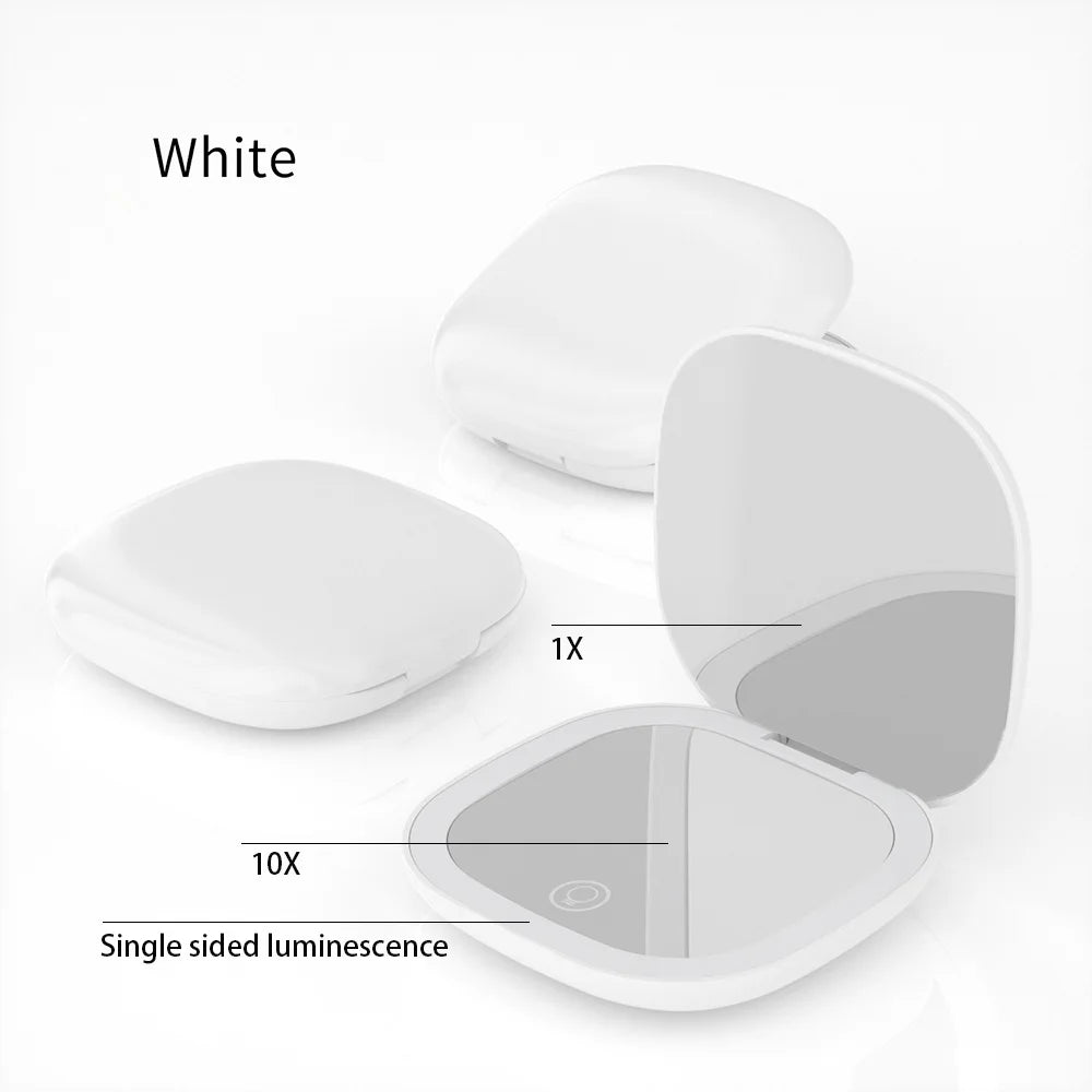 Mini Miroir de Maquillage Pliable avec LED – Grossissement 5x / 10x, Rechargeable, Miroir de Poche Compact - BLACKBEARD OUTDOOR INDUSTRIES