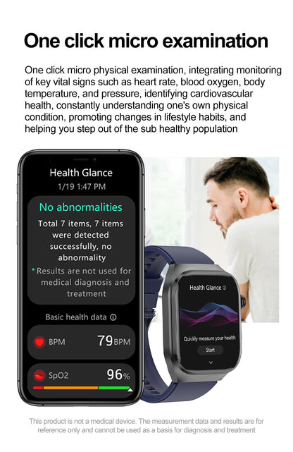 Montre Connectée Homme 2025 – Suivi Santé Avancé ECG+PPG – Surveillance Acide Urique & Lipides – Appels Bluetooth – Écran 2.04” AMOLED – Pour Android & iOS - BLACKBEARD OUTDOOR INDUSTRIES
