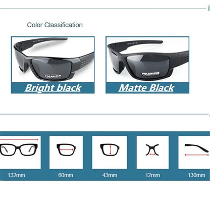 Lunettes de Sport Polarisées UV400 – Monture Noire Style Ovale | Conduite, Pêche, Outdoor
