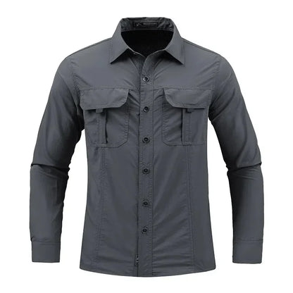 Chemise Homme à Manches Longues Léger et Séchage Rapide - Chemise Respirante de Sport et Protection Solaire pour Randonnée et Activités en Plein Air - BLACKBEARD OUTDOOR INDUSTRIES