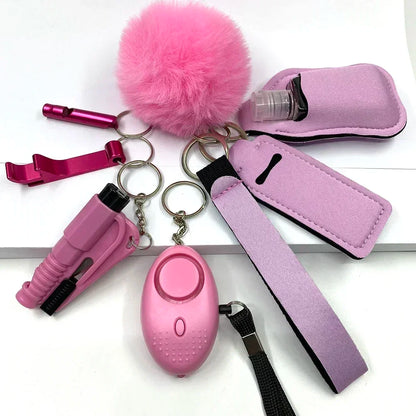 Kit Porte-Clés Défense Personnelle Femme – Alarme Sonore, Bouteille de Voyage, 20 Coloris