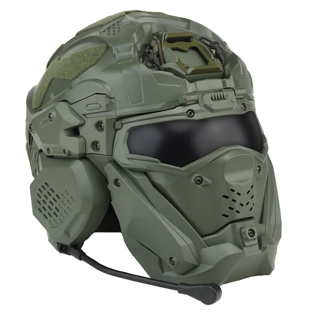 Casque airsoft tactique HL-99 avec masque relevable et ventilation anti-buée