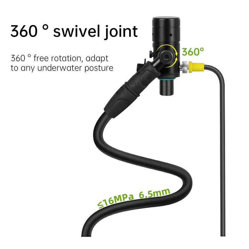 DIDEEP Kit Plongée Mini Bouteille Scuba 4L – Jusqu'à 60 min, Masque HD, Certifié CE