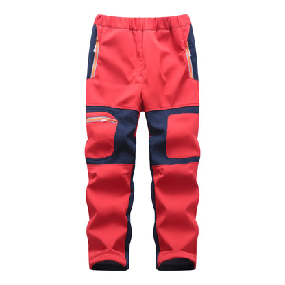 Pantalon Sport Enfant Soft Shell Imperméable Patchwork – Randonnée Escalade – Unisexe – 3 à 14 Ans