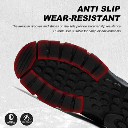 Rangers tactiques montantes à coque acier et semelle anti-perforation, noires
