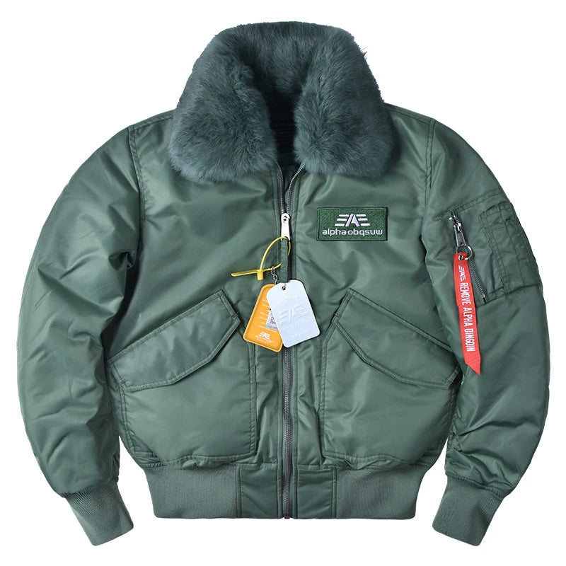 Veste Hiver Épaissie Homme | Style Pilote avec Col en Fourrure | Veste Parker Cargo Tactique - BLACKBEARD OUTDOOR INDUSTRIES