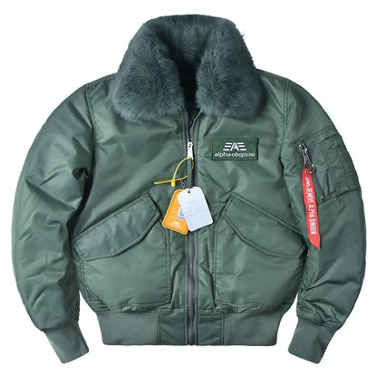 Veste Hiver Épaissie Homme | Style Pilote avec Col en Fourrure | Veste Parker Cargo Tactique - BLACKBEARD OUTDOOR INDUSTRIES