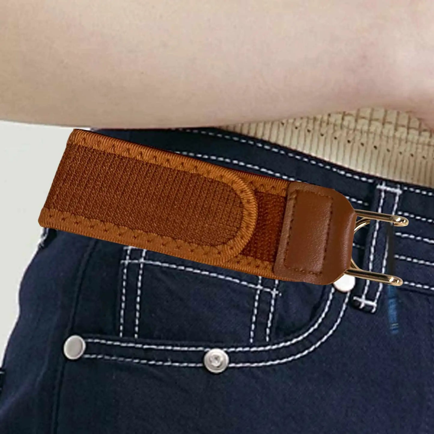 Ceinture Élastique Sans Boucle Crochet Métal – Invisible, Unisexe, Lot de 1 à 4