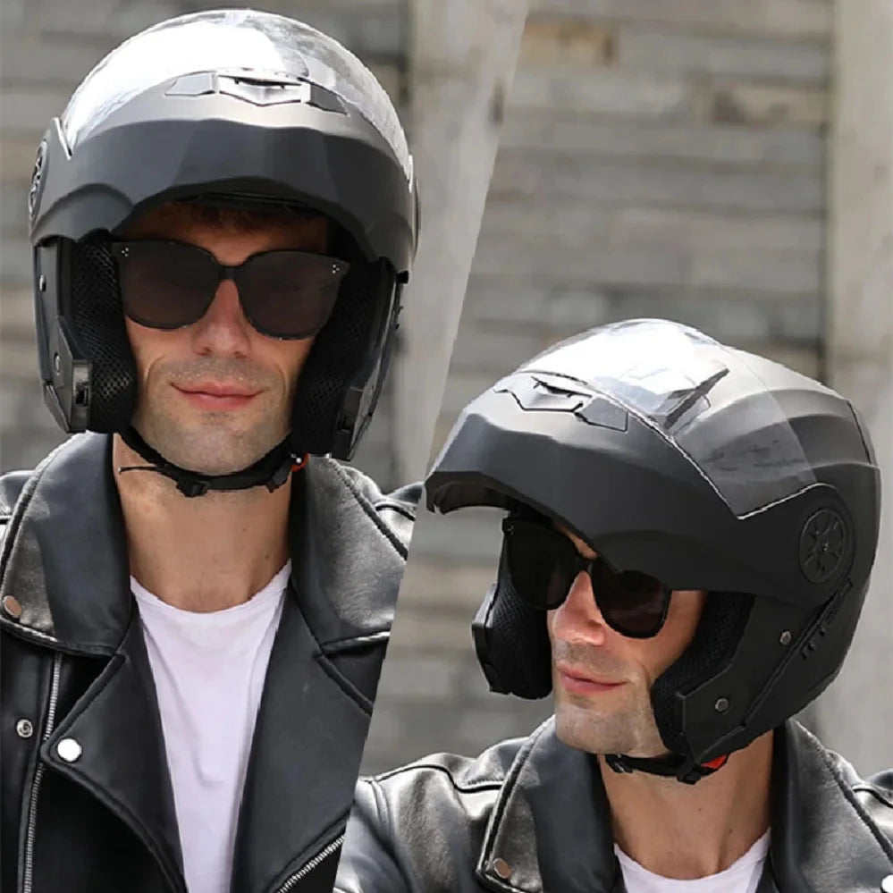 Casque Moto Modulable Flip-Up BLD – Double Visière – ABS Certifié DOT – Unisexe – M à XL