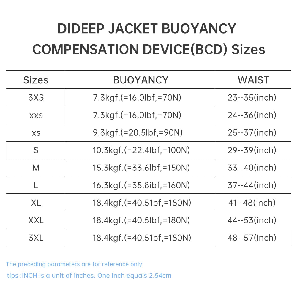 DIDEEP Gilet de Plongée BCD Jacket – Nylon Haute Résistance, Contrôle de Flottabilité, Tailles M/L/XL