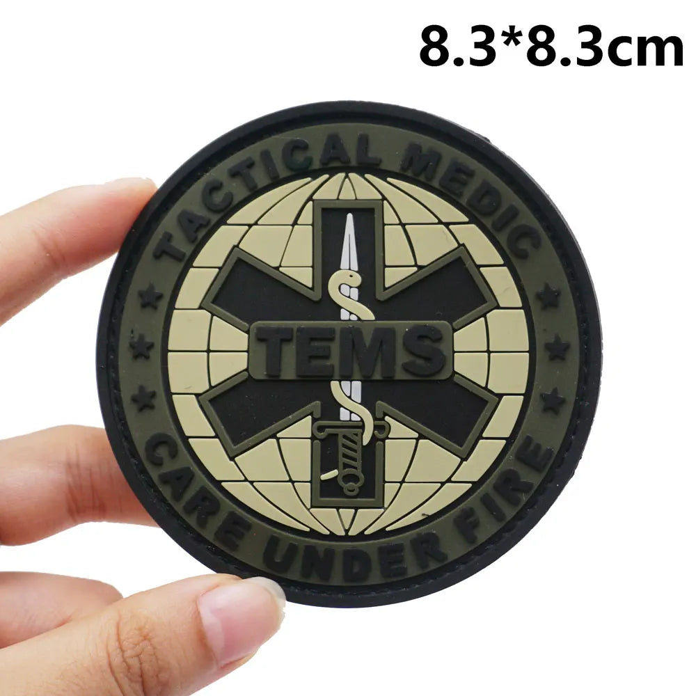 Patches médicaux en PVC Serpent avec Fixation Velcro pour Sacs à Dos et Vêtements Militaires