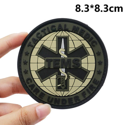 Patches médicaux en PVC Serpent avec Fixation Velcro pour Sacs à Dos et Vêtements Militaires