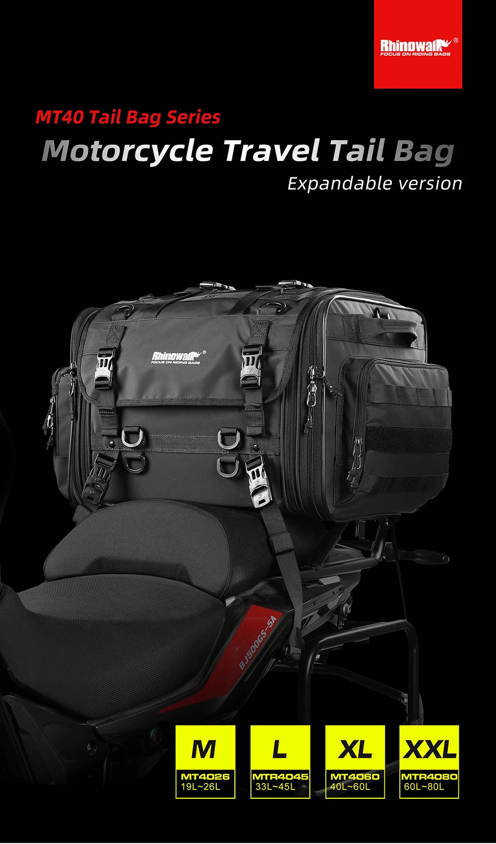 sacoche de voyage pour moto Rhinowalk 19L / 80L Ma boutique