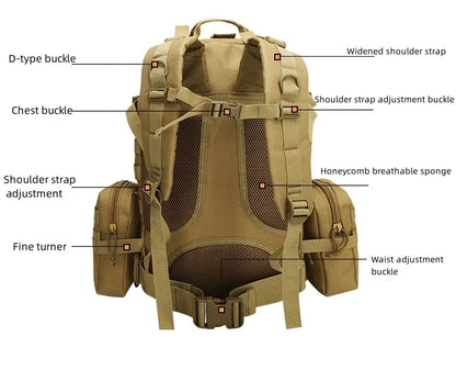 YAKEDA Sac à Dos Tactique MOLLE – Sac Duffel Multifonction Outdoor - BLACKBEARD OUTDOOR INDUSTRIES