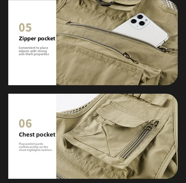 Gilet Tactique Homme Été – 14 Poches, Mesh Respirant - BLACKBEARD OUTDOOR INDUSTRIES