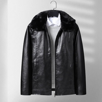 Veste Cuir Homme Hiver — Col Montant, Doublure Polaire Épaisse, Imperméable & Coupe-Vent | M à 4XL - BLACKBEARD OUTDOOR INDUSTRIES