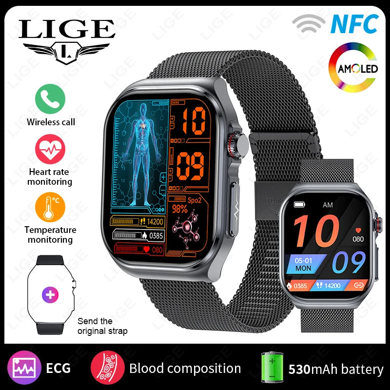 LIGE ET585 – Montre Connectée AMOLED Homme & Femme - BLACKBEARD OUTDOOR INDUSTRIES