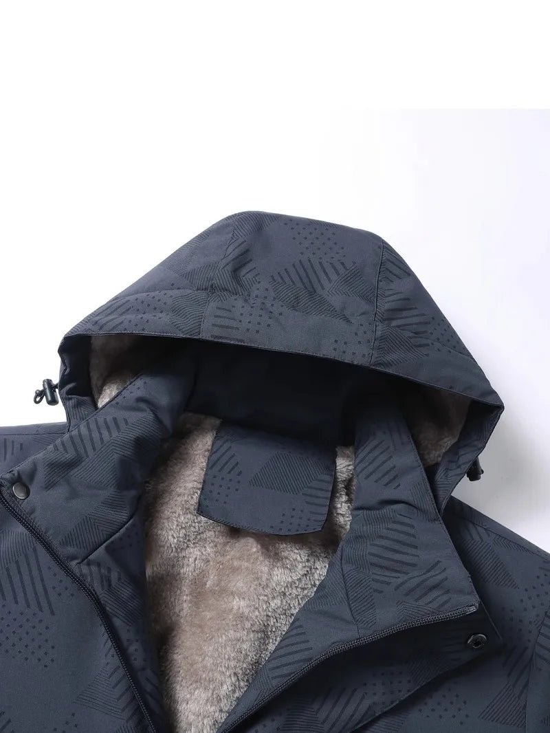 Veste d’Hiver Homme – Imperméable et Coupe-vent, avec Capuche Détachable, Doublure en Laine, Idéale pour Randonnée, Travail... BLACKBEARD OUTDOOR INDUSTRIES