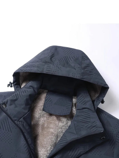 Veste d’Hiver Homme – Imperméable et Coupe-vent, avec Capuche Détachable, Doublure en Laine, Idéale pour Randonnée, Travail... BLACKBEARD OUTDOOR INDUSTRIES