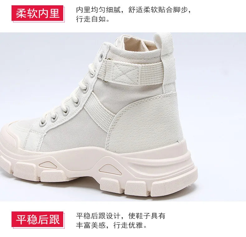 Bottines Femme en Toile – Style Désert & Moto – Hautes, Plates et Tendance – UXST - BLACKBEARD OUTDOOR INDUSTRIES