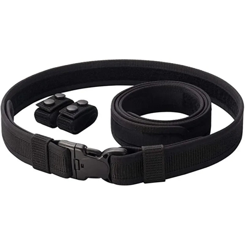 Ceinturon tactique 2 en 1 MOLLE 5 cm, boucle à dégagement rapide, noir