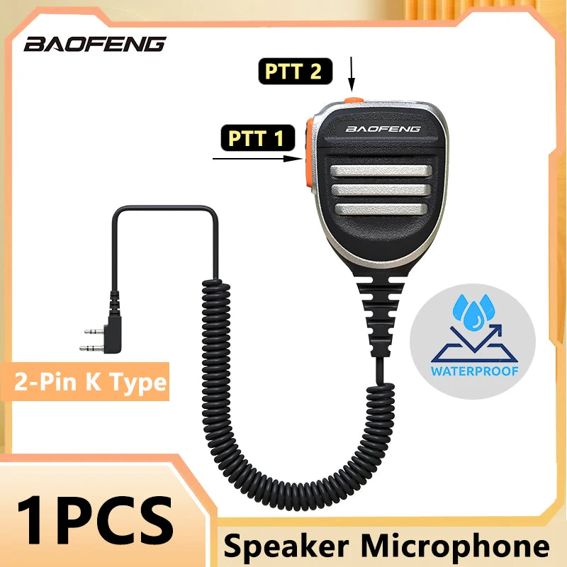Baofeng BF-780 PTT Microphone à Distance pour Radio Walkie Talkie – Résistant à l'Eau pour Modèles UV-25L, M-5R, Quansheng UV-K5, UV-K6 et plus - BLACKBEARD OUTDOOR INDUSTRIES
