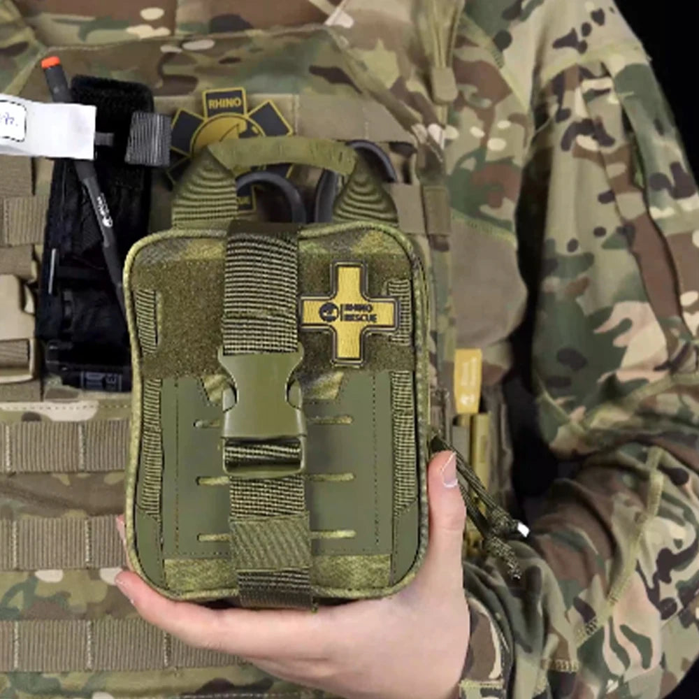 RHINO RESCUE CMS-Mini EDC IFAK – Pack Urgence Noir, Poches Premiers Secours Camping