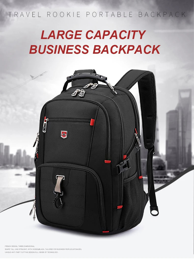 Sac à Dos Imperméable 20 pouces avec Port USB – Sac École et Voyage Antivol Unisexe à Haute Capacité - BLACKBEARD OUTDOOR INDUSTRIES