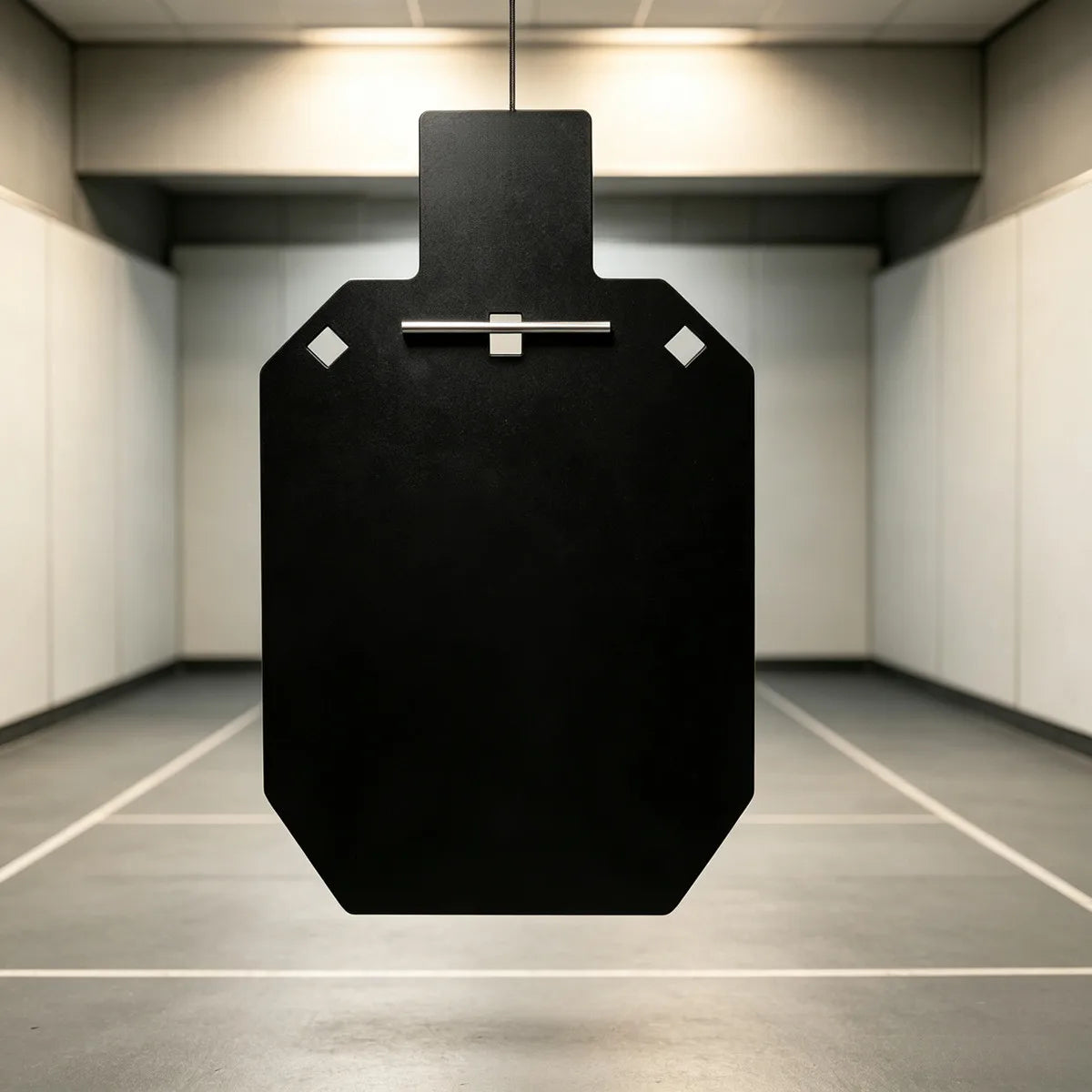 Cible de tir en acier noire 12 × 7 pouces à suspendre