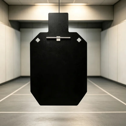 Cible de tir en acier noire 12 × 7 pouces à suspendre