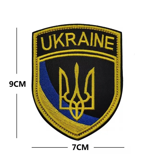 Patch Tactique Ukraine Brodé – Écusson Drapeau Ukrainien, Velcro Hook & Loop