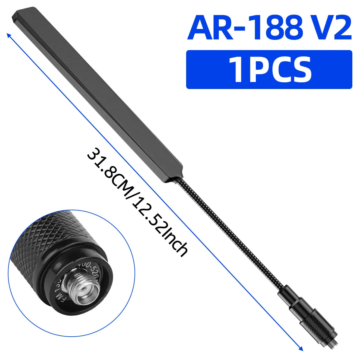 Antenne Tactique Gooseneck ABBREE AR-188 SMA-Femelle VHF/UHF – Baofeng & Quansheng