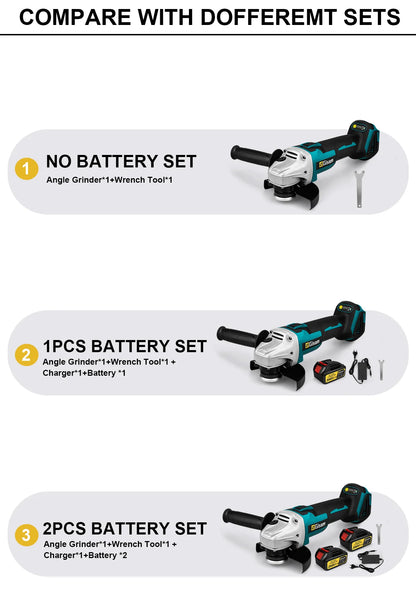 Meuleuse d’Angle Électrique Brushless 125 mm Gisam – Vitesse Variable – Compatible Batterie Makita 18V - BLACKBEARD OUTDOOR INDUSTRIES