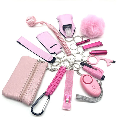 Kit porte-clés de sécurité multifonction 15 pièces