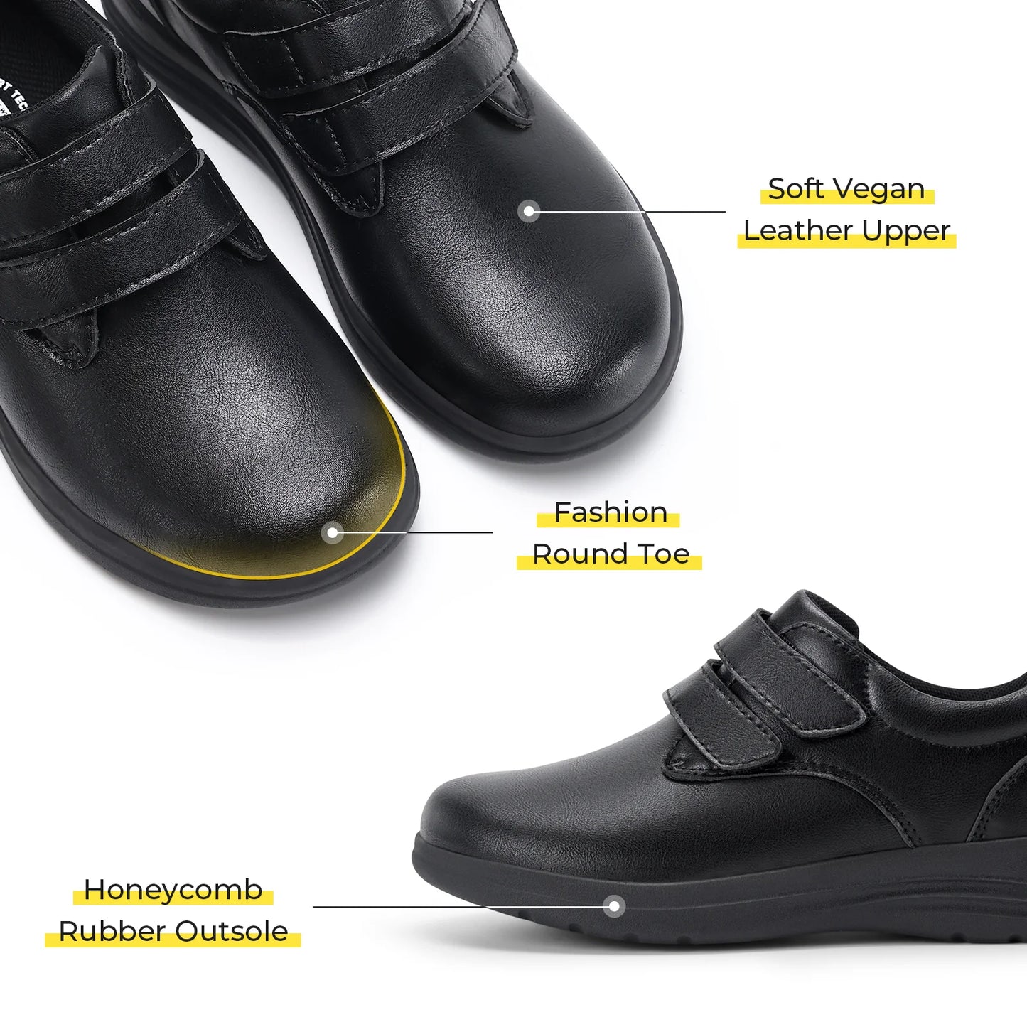 Chaussures FitVille Femme Larges – Pieds Diabétiques, Enflés, Soutien Voûte Plantaire, Imperméables