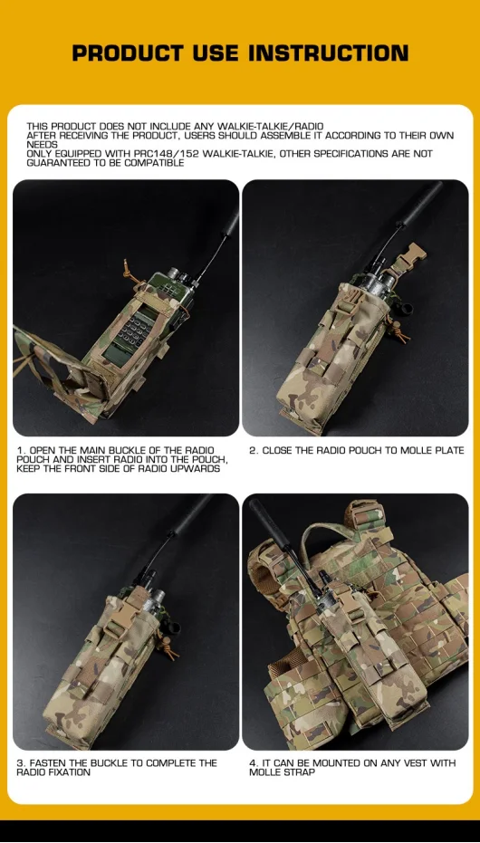 Pochette Radio PRC 152 - Sac Tactique MOLLE pour Walkie-Talkie Outdoor BLACKBEARD OUTDOOR INDUSTRIES