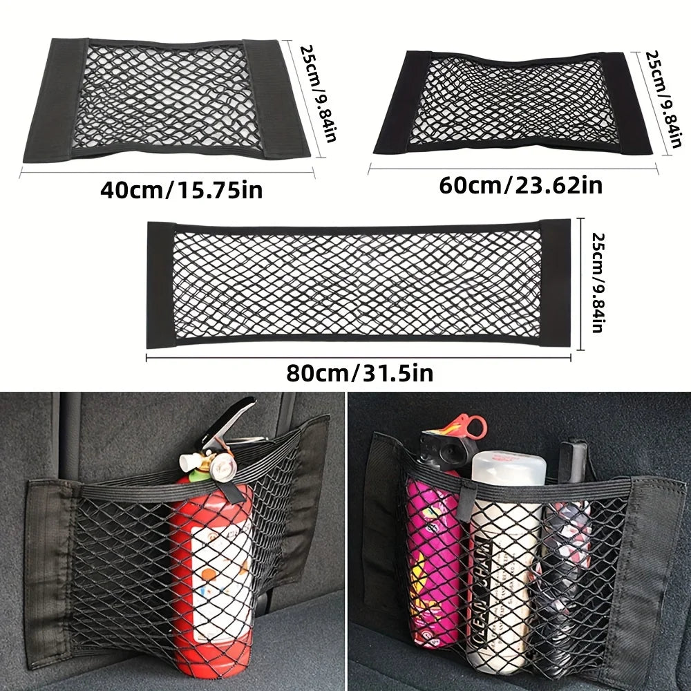 Filet de Rangement Universel Double Maille pour Coffre de Voiture – Anti-Glisse, Fixation Extincteur, Organisation Multi-Usage - BLACKBEARD OUTDOOR INDUSTRIES