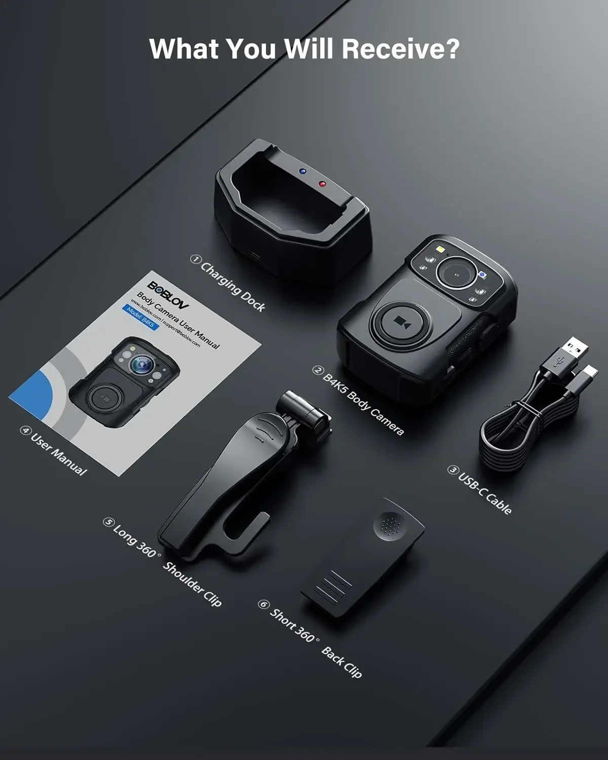 BOBLOV B4K5 4K Body Camera IP68 GPS Ma boutique