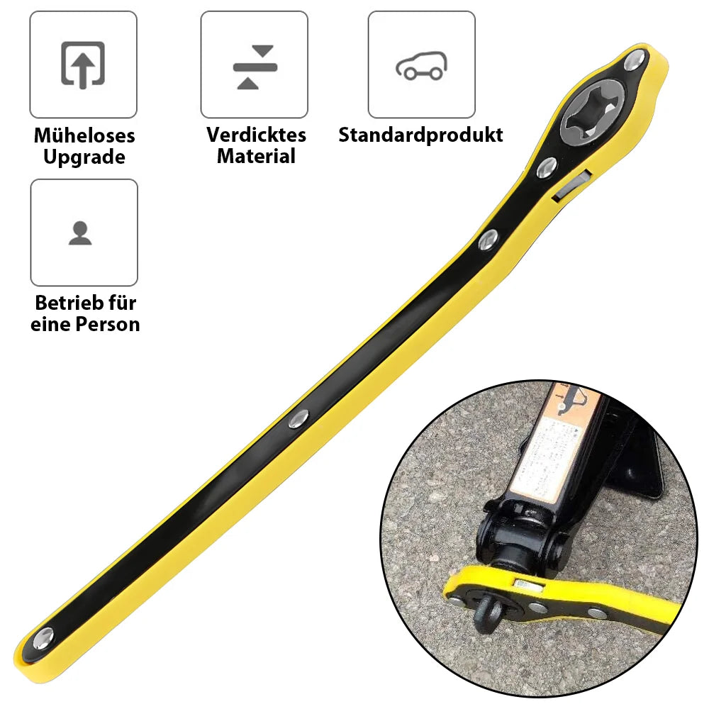 Cric Mécanique 2-en-1 avec Clé à Cliquet – 1.5T / 2.5T | Outil de Levage Pliable pour Voiture - BLACKBEARD OUTDOOR INDUSTRIES