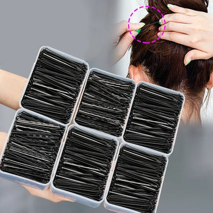 60/240 Pcs Pinces à Cheveux Noires U-Shape – Bobby Pins Invisibles, Métal Ondulé pour Coiffure - BLACKBEARD OUTDOOR INDUSTRIES