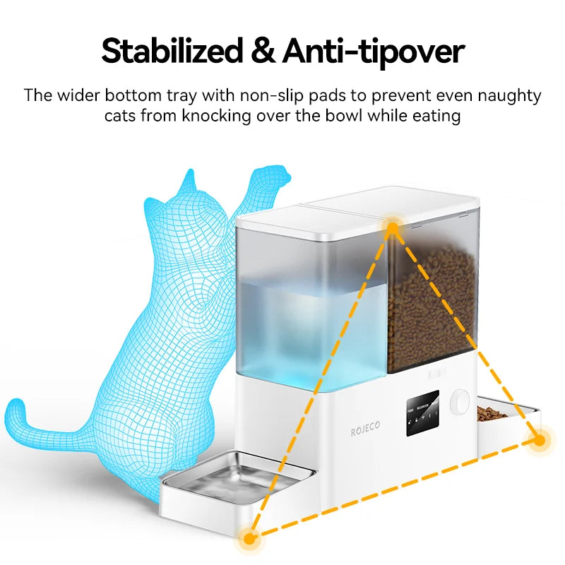 Distributeur automatique ROJECO WiFi 8,5 L pour chat – 2-en-1