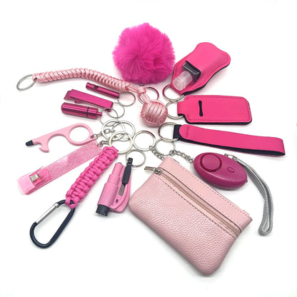 Kit porte-clés de sécurité multifonction 15 pièces