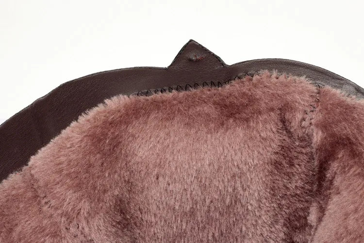 Bottes Neige Femme en Cuir – Fourrées Laine Épaisse | Confort & Chaleur | Tailles 35 à 43 - BLACKBEARD OUTDOOR INDUSTRIES