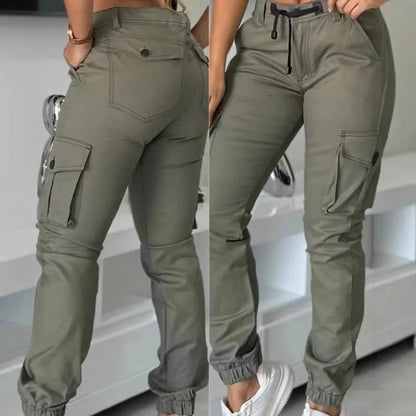 Pantalon Cargo Militaire Femme Multi-Poches – Coupe Slim, Vert Armée - BLACKBEARD OUTDOOR INDUSTRIES