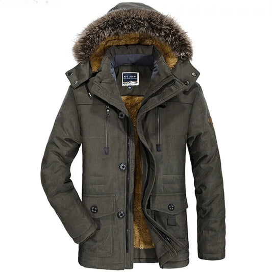 Long Parka Homme Hiver — Col Fourrure, Capuche Amovible, Multi-Poches | M à 7XL (Taille Asiatique) - BLACKBEARD OUTDOOR INDUSTRIES