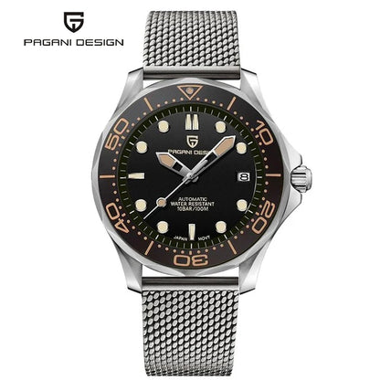 Montre Automatique PAGANI DESIGN PD1667 – Saphir AR, 100M, Mouvement Miyota 8215