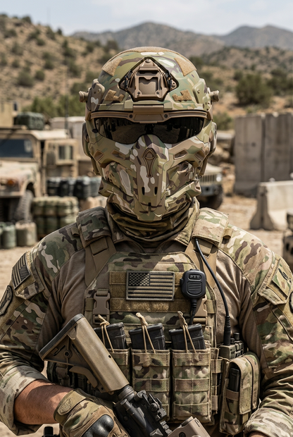 Casque airsoft intégral Assault I avec masque relevable